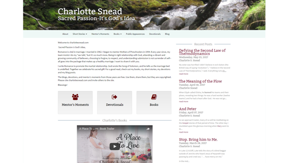 Celebration Web Design Site - Charlotte Snead Author