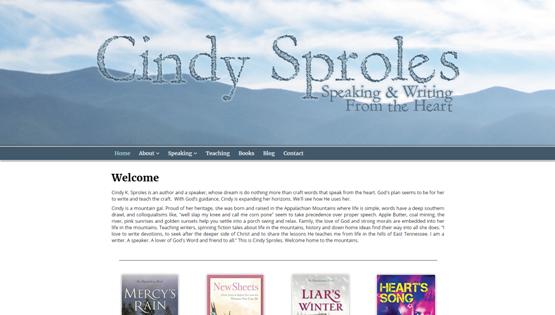Celebration Web Design Site - Cindy Sproles Author Editor