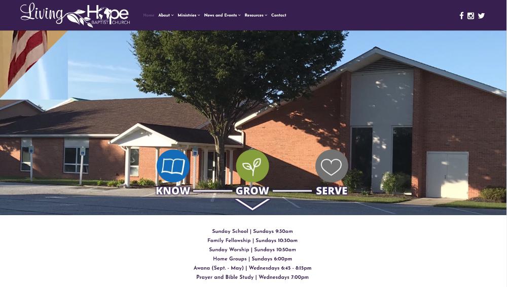 Living Hope Baptist Church by Celebration Web Design